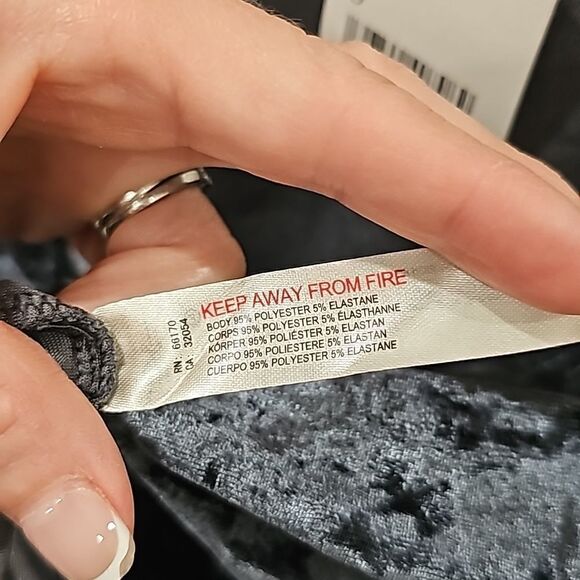 Free People Don't You Wish Crushed Velvet Puff Sleeve Bodysuit Blue Gray Small - Picture 12 of 12